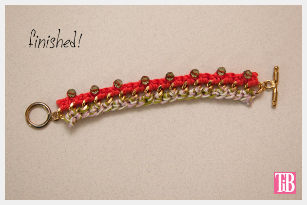 DIY Crochet Beaded Bracelet Finished