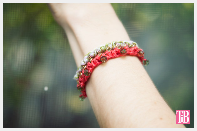 DIY Crochet Beaded Bracelet Close Up