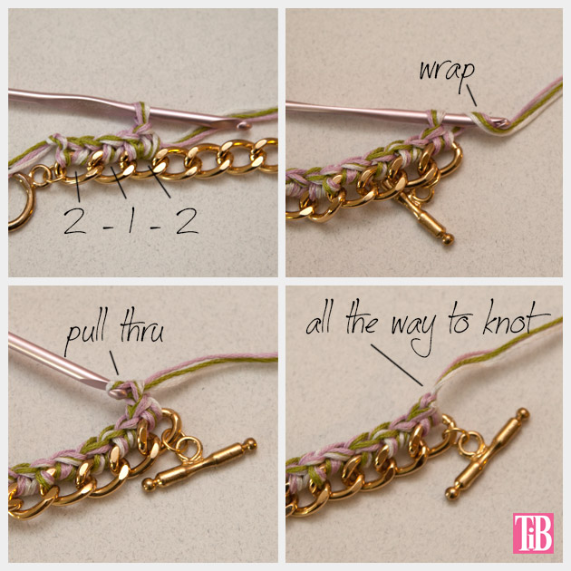 DIY Crochet Beaded Bracelet Crochet and End Knot