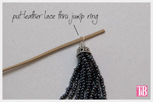 DIY Tassel Necklace Attaching to Necklace