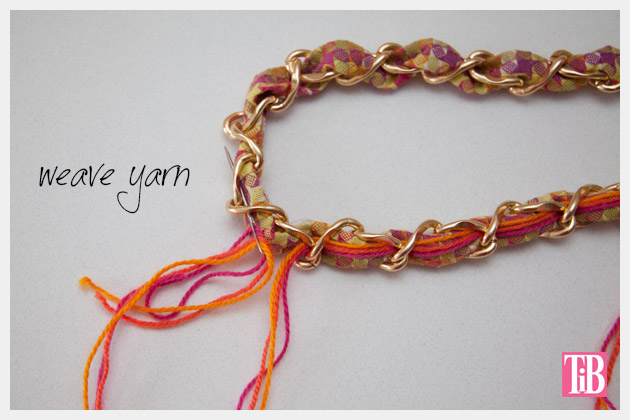 DIY Woven Chain Necklace Weave Yarn