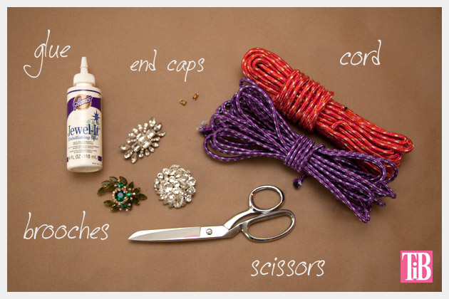 DIY Rhinestone Cord Necklace Supplies