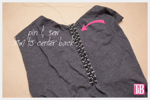 DIY Studded T Shirt Back Trim