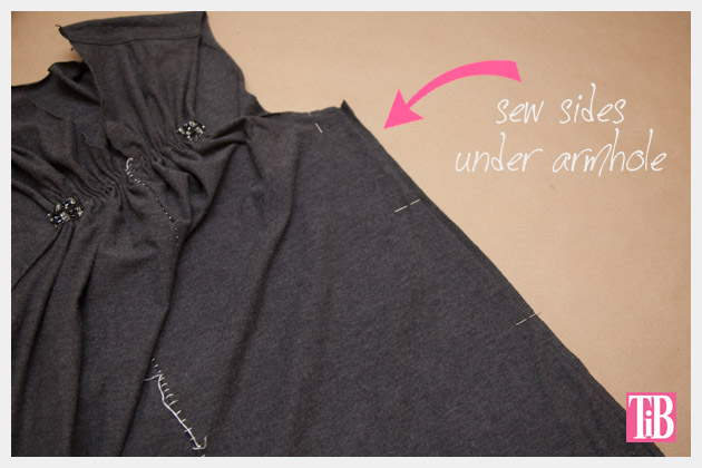 DIY Studded T Shirt Sewing Sides