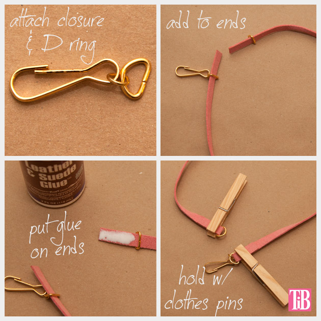 DIY Studded Bracelets Gluing the Ends