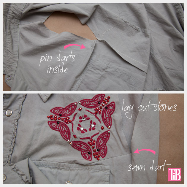 How to Alter a Man's Shirt into a Cute Summer Top Darts and Stones