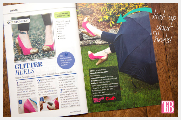 Cloth Magazine Feature DIY Glitter Shoes