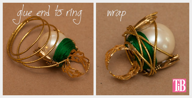 OZ DIY Crystal Ball Ring Golden Wrap