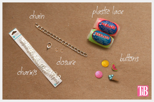 Candy Colored DIY Charm Bracelet Supplies