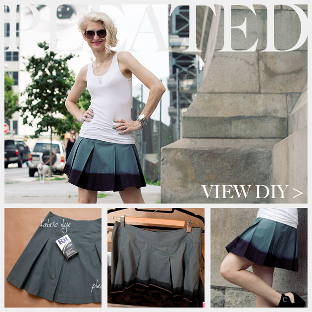 DIY Dip Dyed Pleated Skirt Tutorial Feature www.trinketsinbloom.com