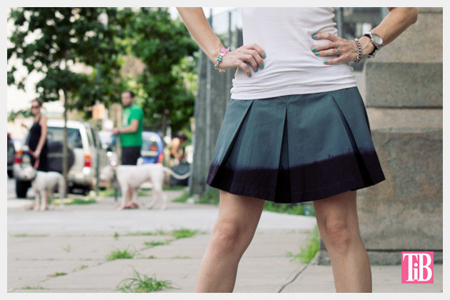 DIY Dip Dyed Pleated Skirt Tutorial Photo Close Up