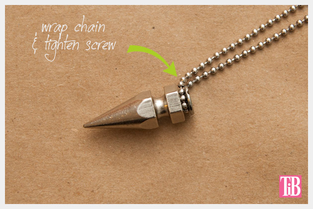 DIY Spike Necklace Wrapping Chain