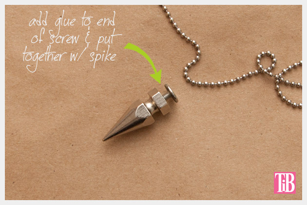 DIY Spike Necklace Closing Spike