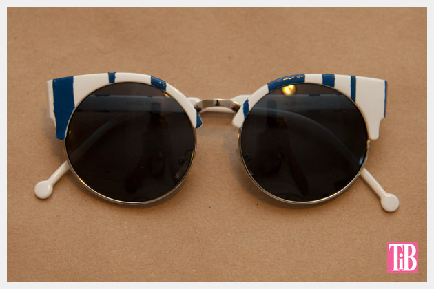 DIY Blue and White Striped Sunglasses Finished 2