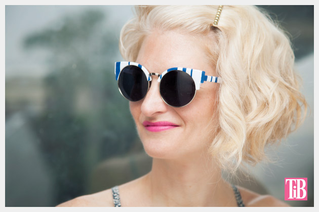 DIY Blue & White Striped Sunglasses Photo