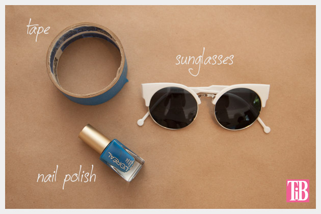 DIY Blue and White Striped Sunglasses Supplies