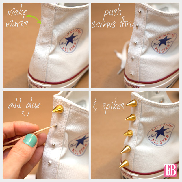 DIY Studded Converse Adding Spikes