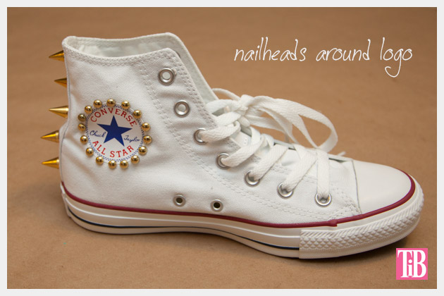 Rhinestone Converse Shoes With Spikes 