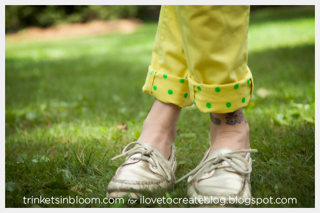 DIY Jeans with Printed Cuffs Photo Close Up