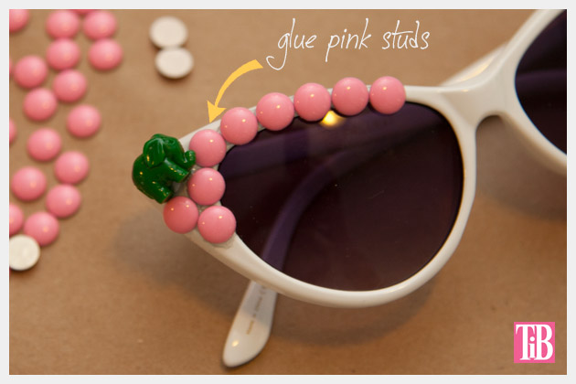 Pink and Green Elephant DIY Sunglasses Studs