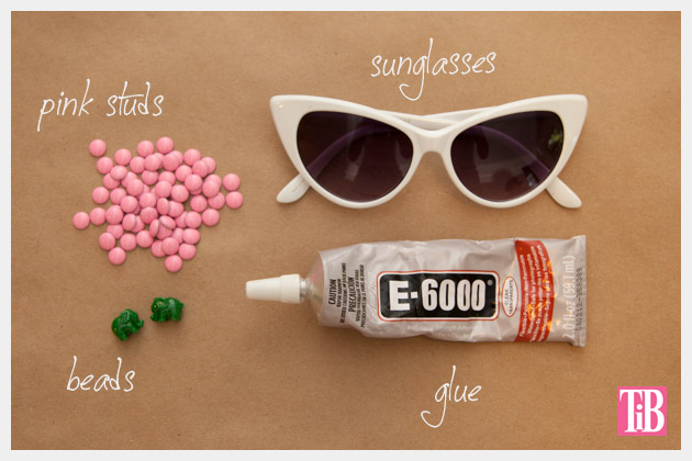 Pink and Green Elephant DIY Sunglasses Supplies