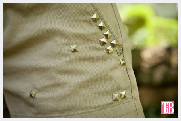 DIY Studded Shorts Detail