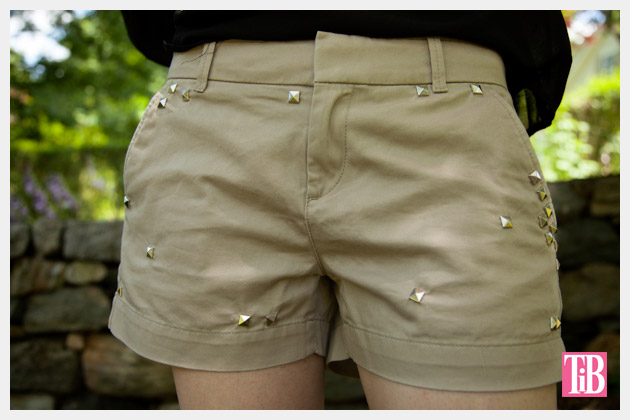 DIY Studded Shorts Front