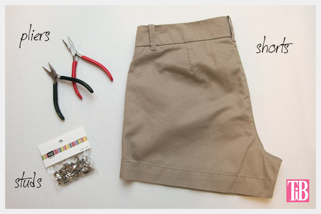 DIY Studded Shorts Supplies