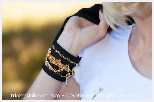 DIY Zipper Bracelet with Chains Photo