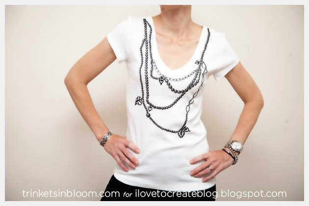 Trompe L'Oeil Necklace T-Shirt DIY Cropped Photo