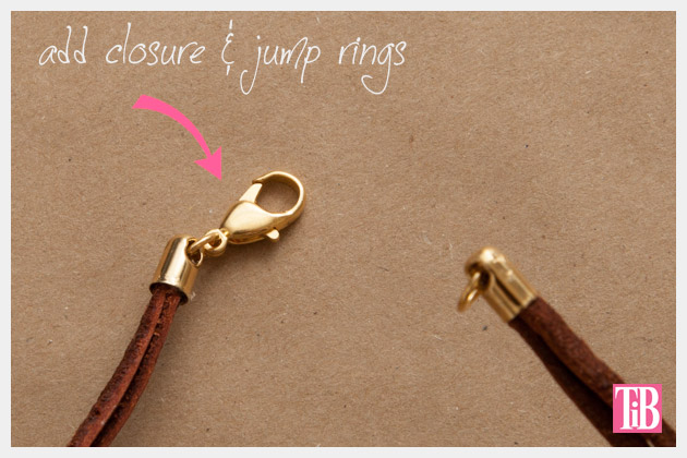 Gold Cord and Leather Necklace DIY Closure