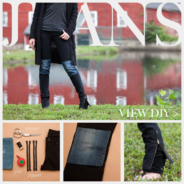 DIY Patched Skinny Jeans with Zippers www.trinketsinbloom.com
