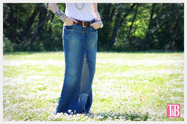 Fall Denim Review Recycled Denim Maxi Skirt DIY