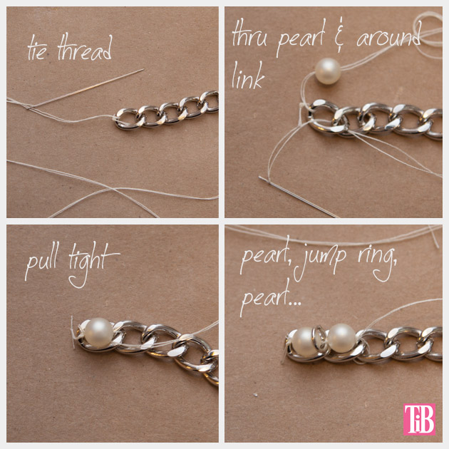 YSL Inspired Charm Bracelet DIY Sewing Pearls