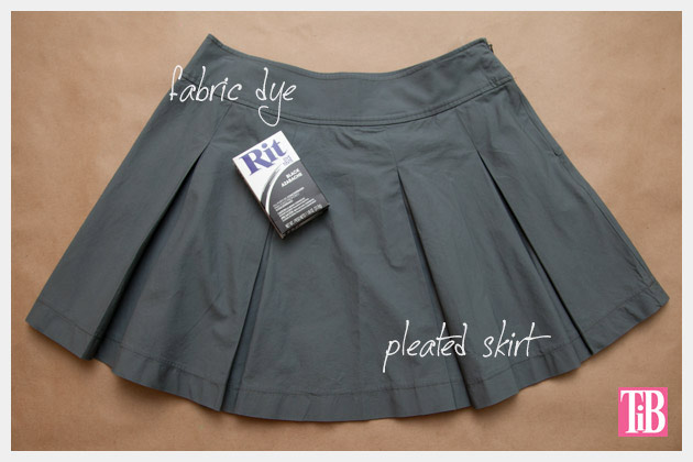 Dip Dye Pleated Skirt DIY Supplies