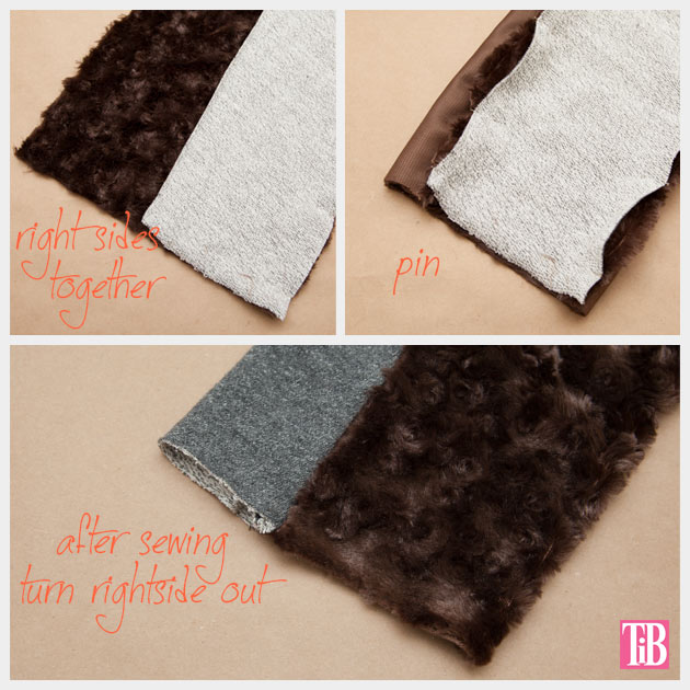 DIY Faux Fur Scarf Pinning and Sewing