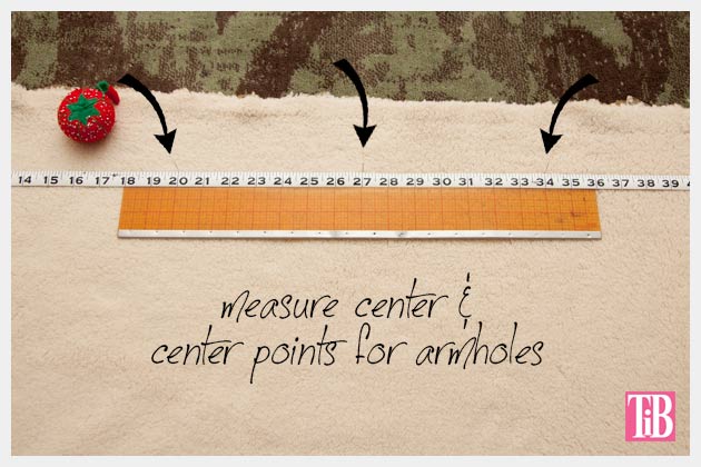 DIY Shearling Vest Measuring for center back and armholes