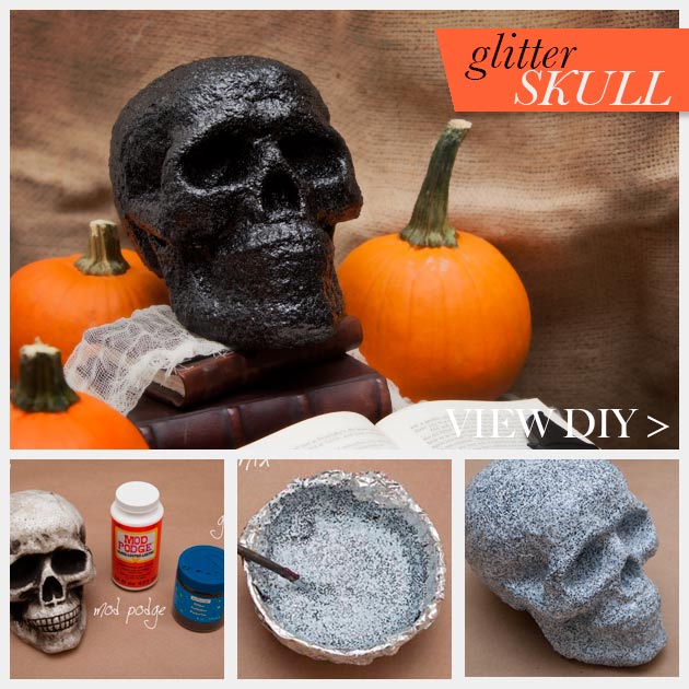 Halloween Glitter Skull DIY www.trinketsinbloom.com
