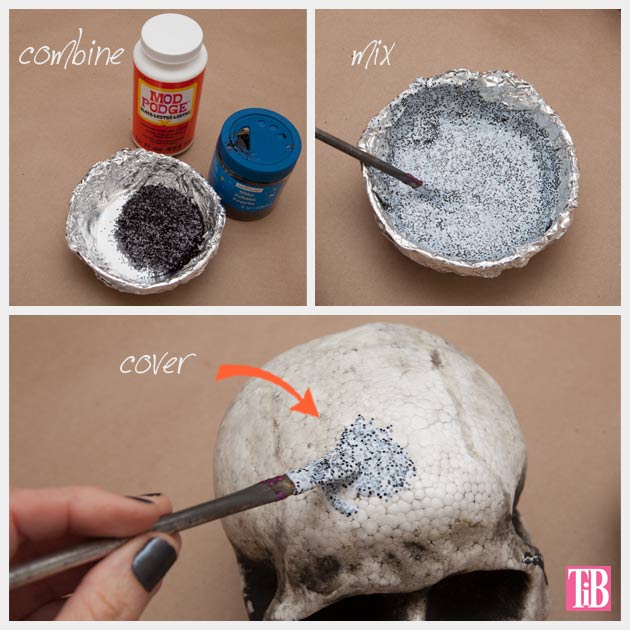 Halloween Glitter Skull DIY Mixing