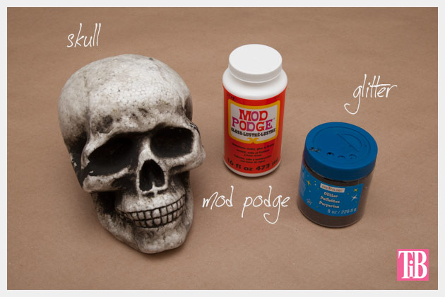 Halloween Glitter Skull DIY Supplies