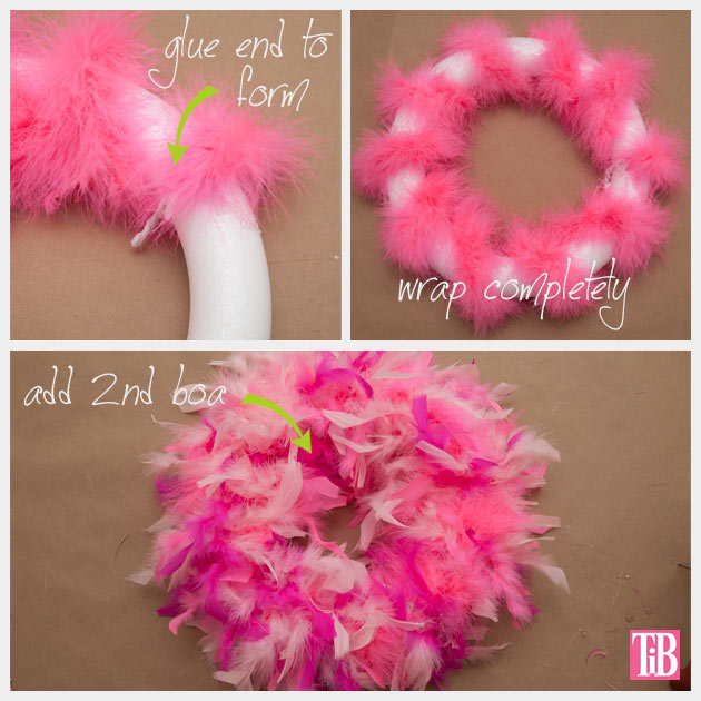 Monsters University Wreath Wrapping Feather Boas
