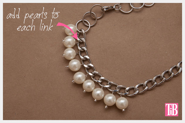 Large Chain and Pearl Necklace DIY Assembling the Necklace