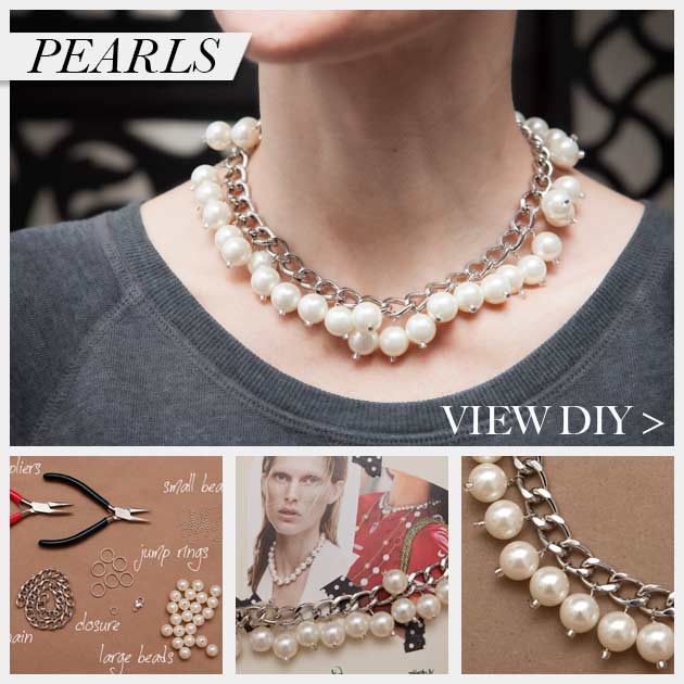 Large Chain and Pearl Necklace DIY www.trinketsinbloom.com