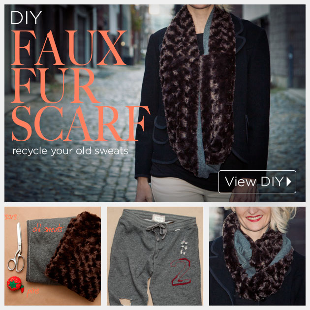 DIY Faux Fur Scarf by www.trinketsinbloom.com
