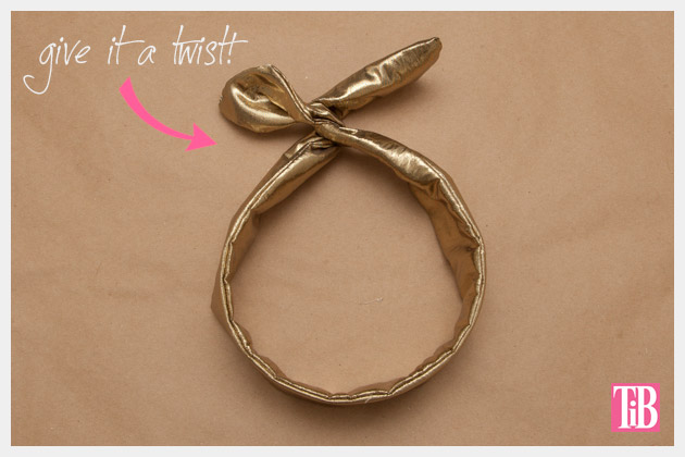 DIY Gold Hair Tie Finished