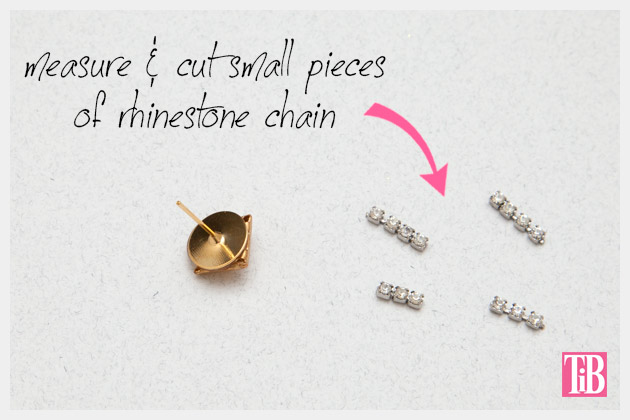 Stud and Rhinestone Earrings DIY Cutting Rhinestone Chain