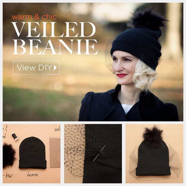 DIY Veiled Beanie by trinketsinbloom.com