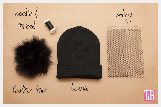 DIY Veiled Beanie Supplies