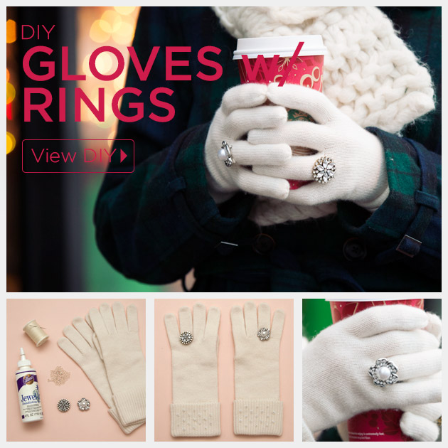 DIY Gloves with Rings by Trinkets in Bloom