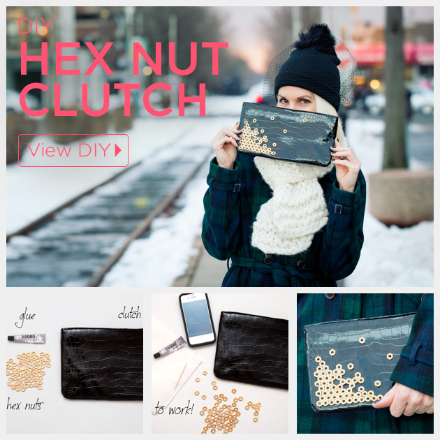 Hex Nut Clutch DIY by Trinkets in Bloom